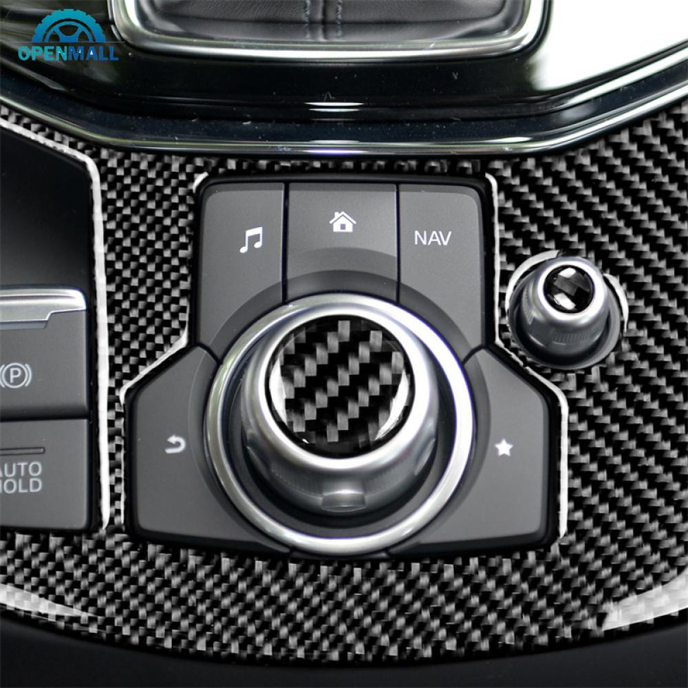 Set 2 Miếng Dán Sợi Carbon Trang Trí Bảng Điều Khiển Âm Lượng Đa Phương Tiện Cho Mazda 3 Mazda 6 CX-9 CX-5 A2H7
