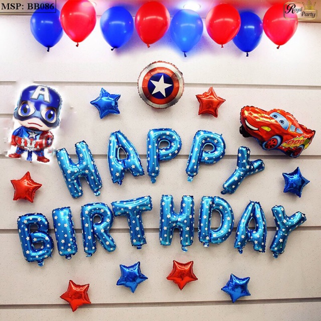 Set bóng sinh nhật siêu nhân nhện,