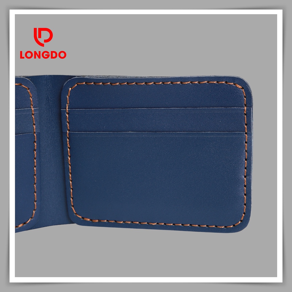 Ví da nam mini cao cấp da bò thật - Bảo hành 5 năm - Hàng chính hãng thương hiệu Longdo Leather - B03