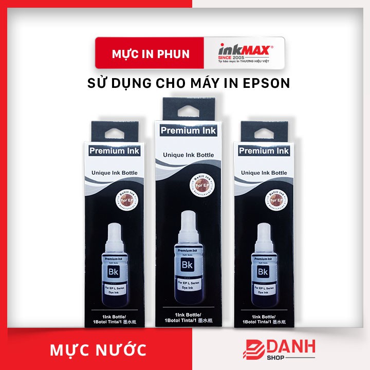 Mực nước inkMAX dùng cho máy Epson LL100/L110/L120/L200/L210/L220/L300/L310/L350/L355/L360/L385/L455/L485/L565/L605/L655