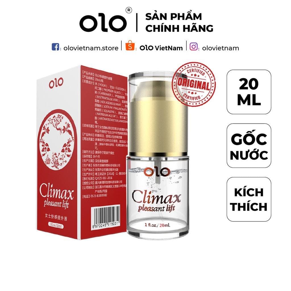 Gel bôi trơn OLO Climax Pleasant Lift gốc nước, tăng hứng thú cho nữ mùi cherry 20ml