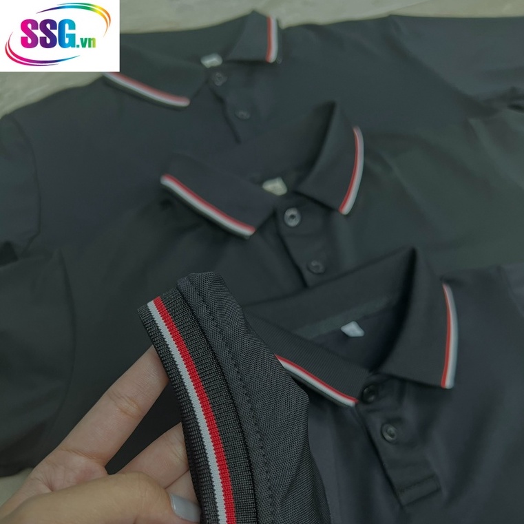 Áo poly cổ trụ MÀU ĐEN CÓ VIỀN co giãn tốt dày dặn, mặt đi chơi, đi làm, du lịch đều đẹp