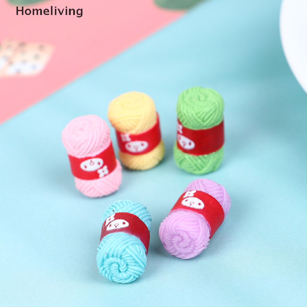 Set 5 Quả Bóng Len Mini Tỉ Lệ 1: 12 Dùng Để Trang Trí Nhà Búp Bê