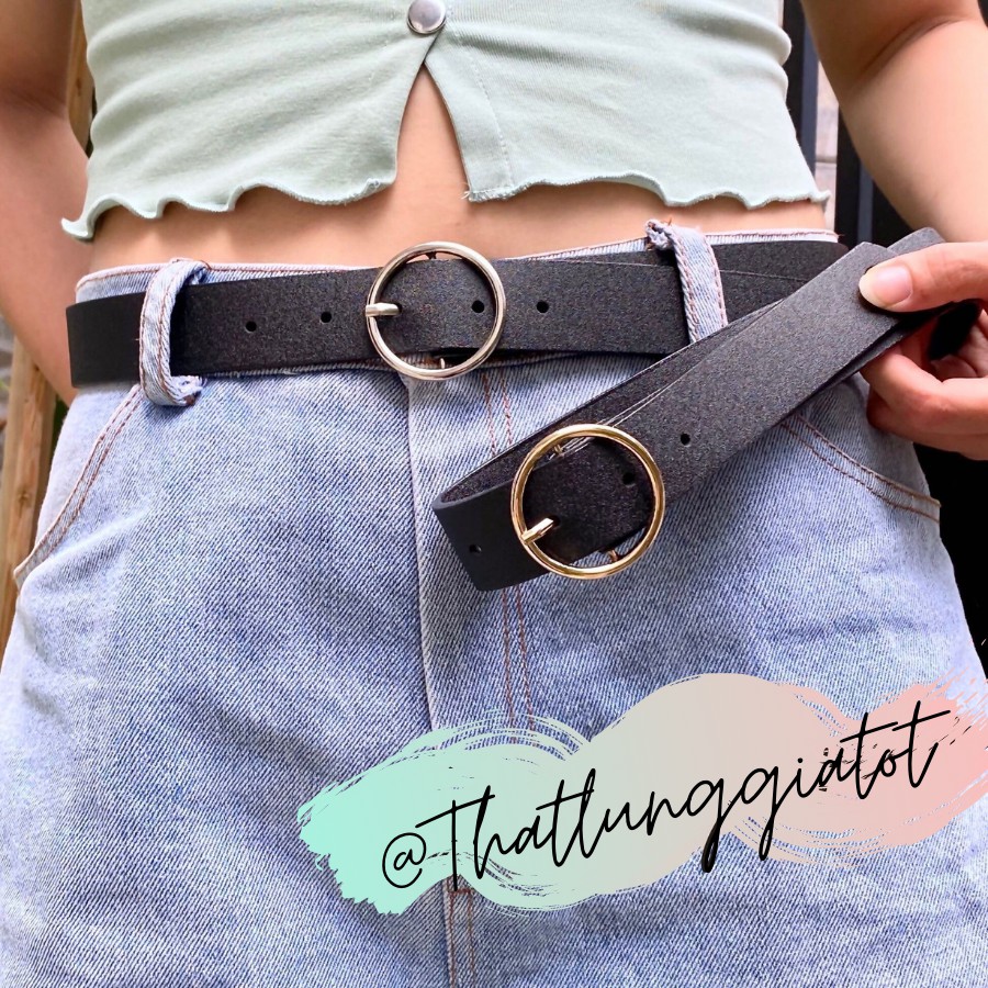 Thắt lưng nữ Ulzzang mặt tròn thời trang Hàn Quốc da mềm  TL001 - Thắt Lưng Giá Tốt