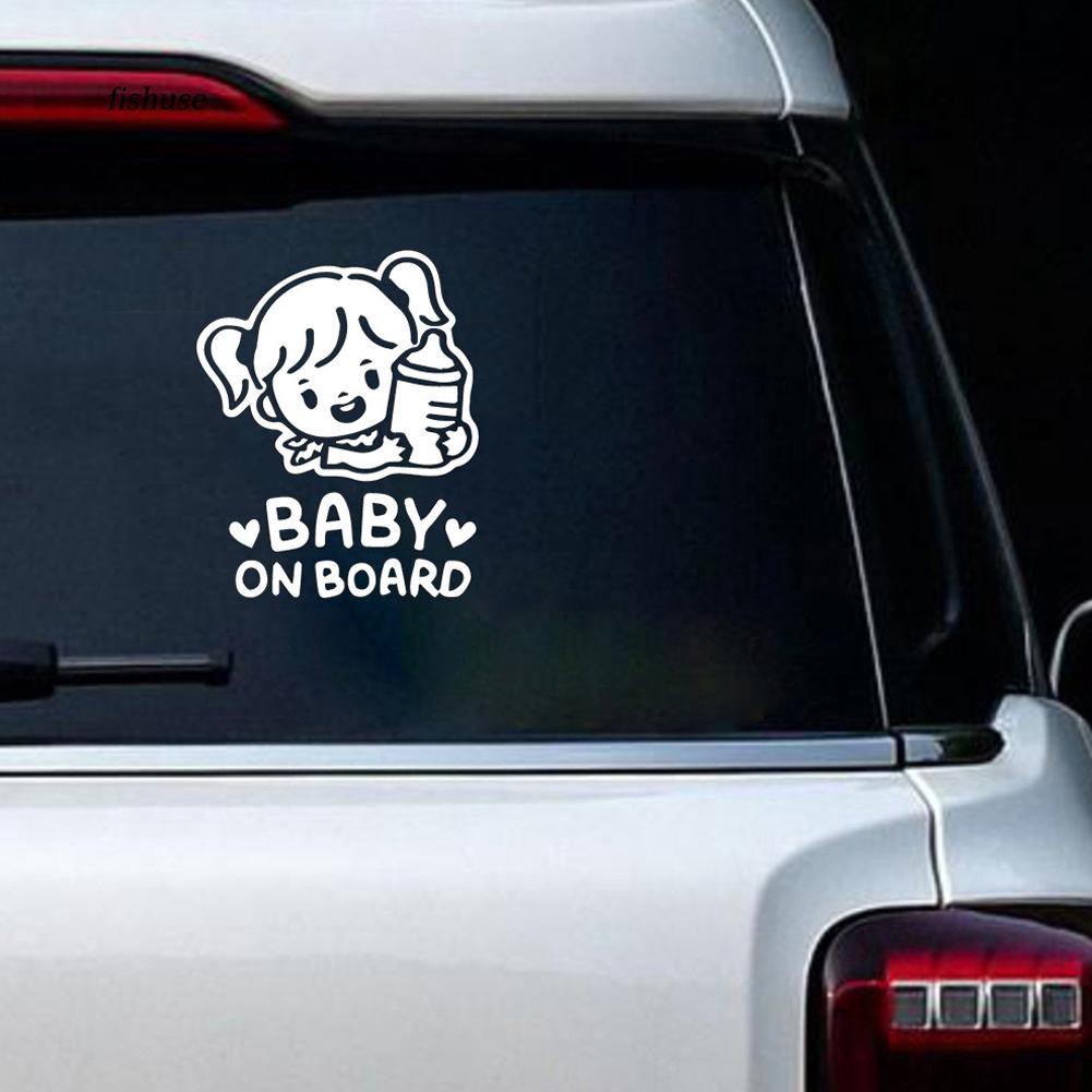 Decal dán trang trí in chữ " Baby on Board " cho xe hơi