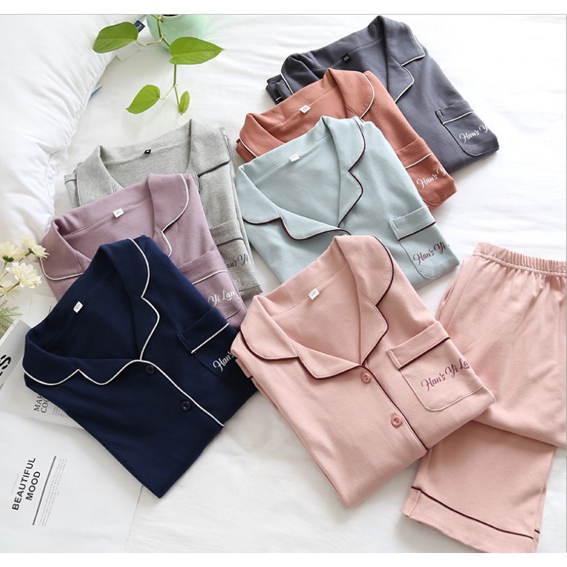 , Đồ Bộ Mặc Nhà,Pijama nữ dài tay Azuno AZ0111 Chất Liệu Cotton Mặc Mùa Thu Đông