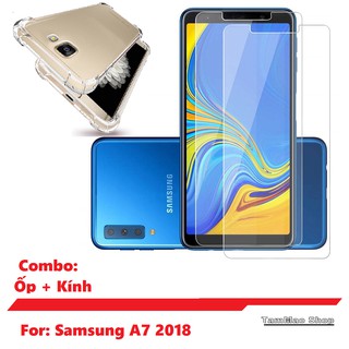 Samsung A7 2018 - Ốp Lưng Silicon Samsung A7 2018 Chống Sốc + Kính Cường Lực Giá Rẻ