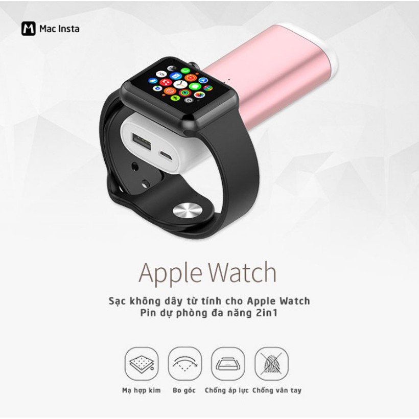 Pin sạc dự phòng Multi-U 2in1 cho Apple Watch và Iphone - Home and Garden