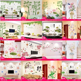 Decal dán tường phòng ngủ phòng khách siêu rẻ [FREE_SHIP] có keo sẵn mẫu tự chọn