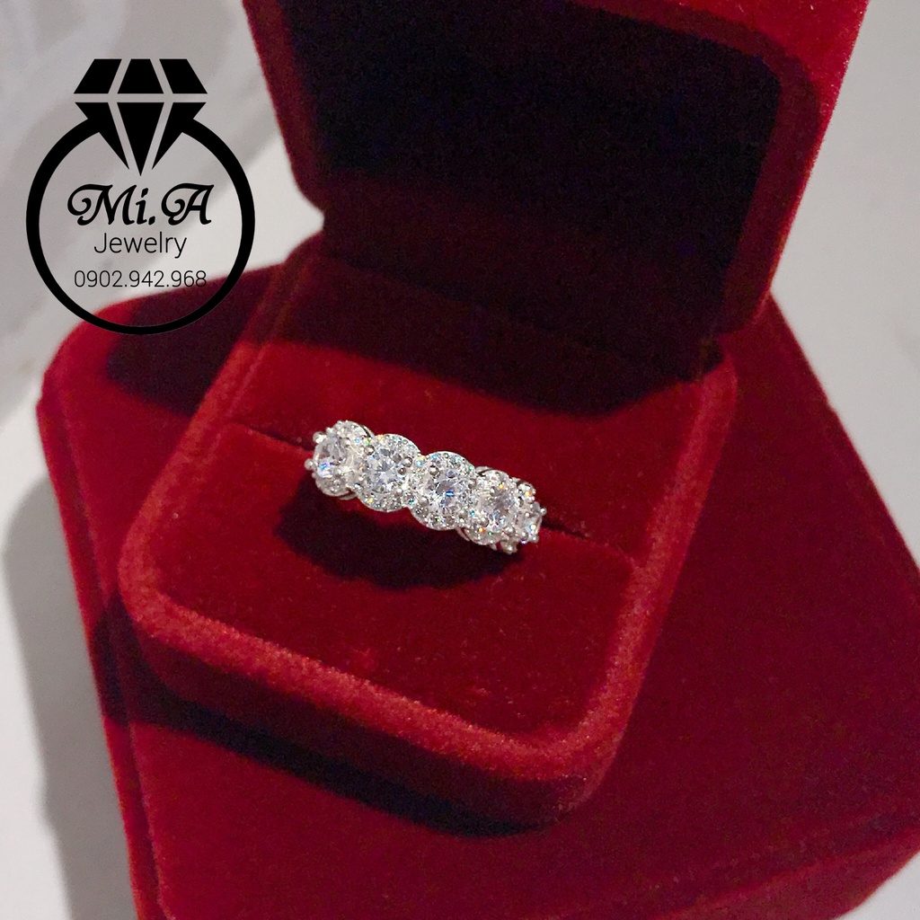 Nhẫn nữ bạc Ý S925 MiASJ đính hoa đá cao cấp sang trọng N077