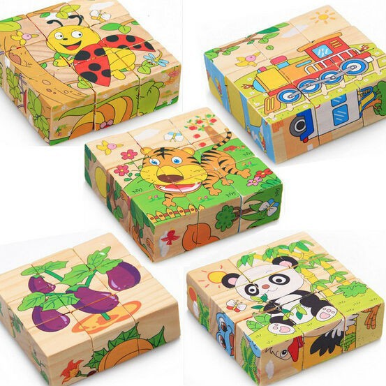 Tranh ghép gỗ 6 mặt - xếp hình 3D cho bé Rèn Luyện Tư Duy Logic Hàng Candy Kids Hàng Candy Kids