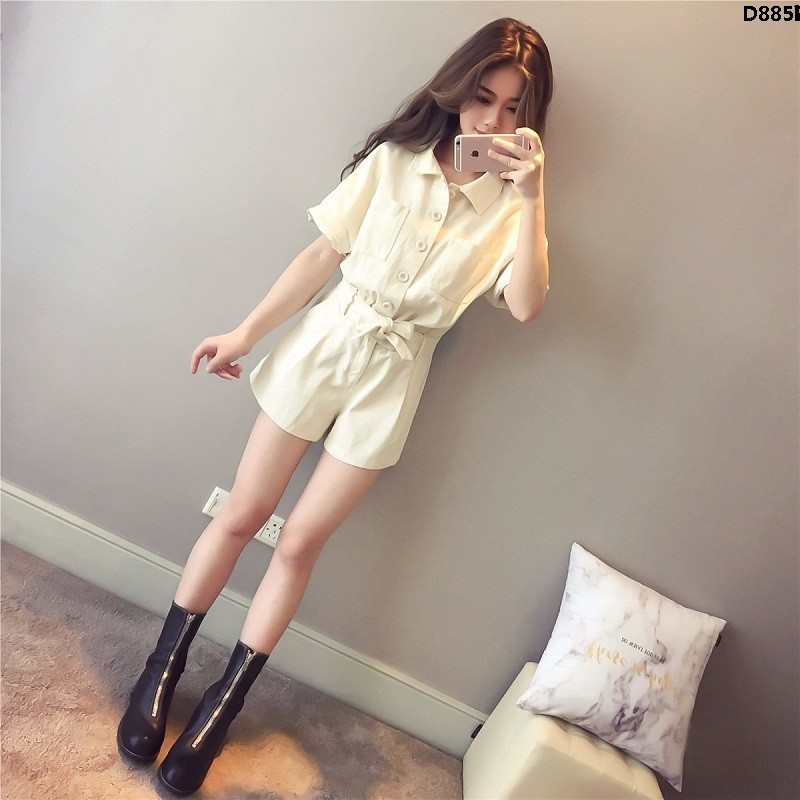 Jumpsuit Ngắn Cổ Yếm Thời Trang Mùa Hè Dành Cho Nữ