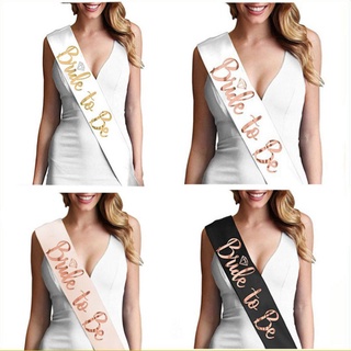 Dải băng satin đeo chéo in chữ Bride To Be/ hình nhẫn kim cương trang trí tiệc độc đáo