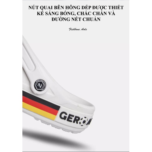 Dép sục cross unisex siêu nhẹ có quai hậu , không thấm nước chống trơn trượt in nhiều hình quốc gia,hàng cao cấp-YJ