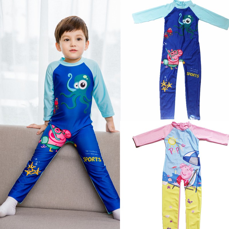 đồ bơi hình heo peppa tay dài dành cho trẻ từ 3-11 tuổi