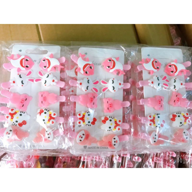 SET 10 CÁI HOẠ TIẾT | KẸP MỎ VỊT NHỰA DẺO MINI NHIỀU HOẠ TIẾT | VIDEO THẬT | KISS PLAZA