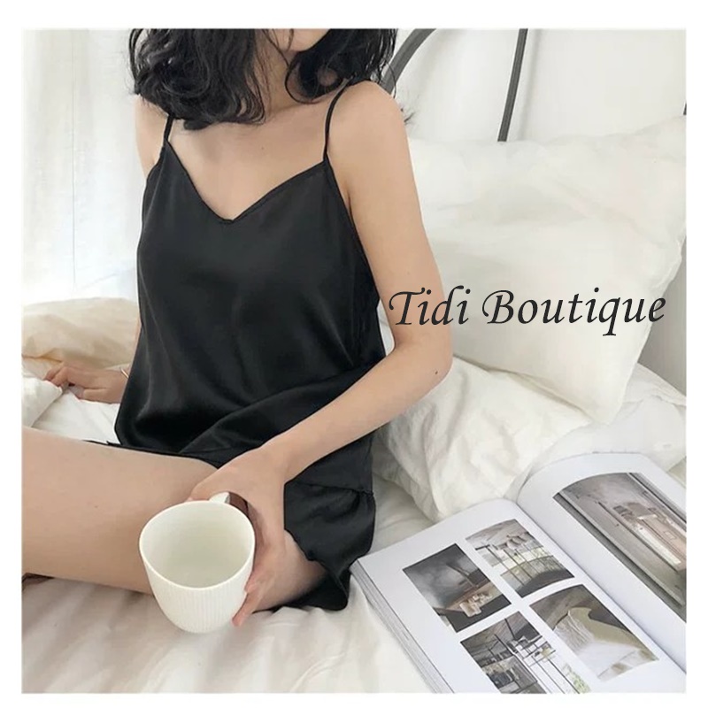 Đồ ngủ nữ chất lụa tằm Thái trơn hai dây nhiều màu cute dễ thương🍀[HÀNG ĐẸP CHUẨN][ẢNH THẬT +VIDEO] | BigBuy360 - bigbuy360.vn