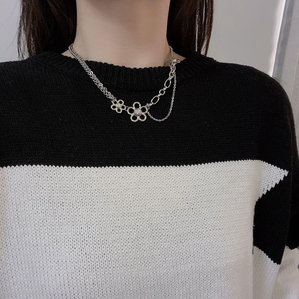 Vòng cổ Kim Loại Mặt Hoa Đơn Giản Thời Trang Đường Phố Dành Cho Nữ