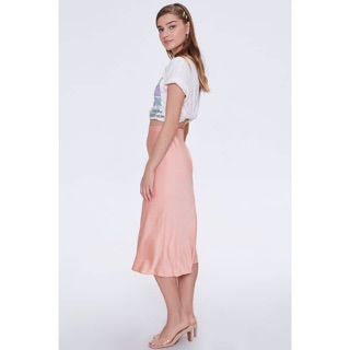 F21 Midi Satin Skirt
