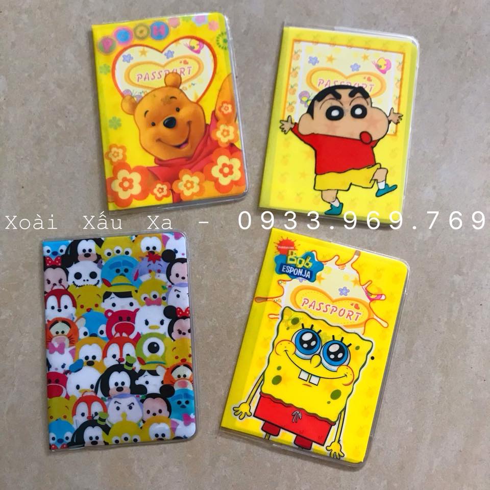 Bao passport, bao hộ chiếu hoạt hình dễ thương Kitty, đoraemon, stitch...