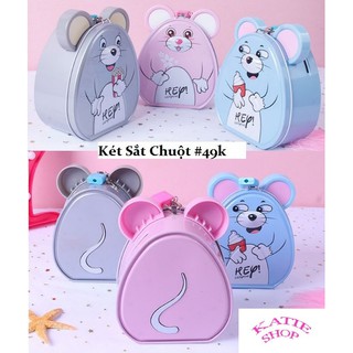 Két sắt mini hình CHUỘT siêu cute kèm khóa - Ống tiết kiệm tiền cho bé