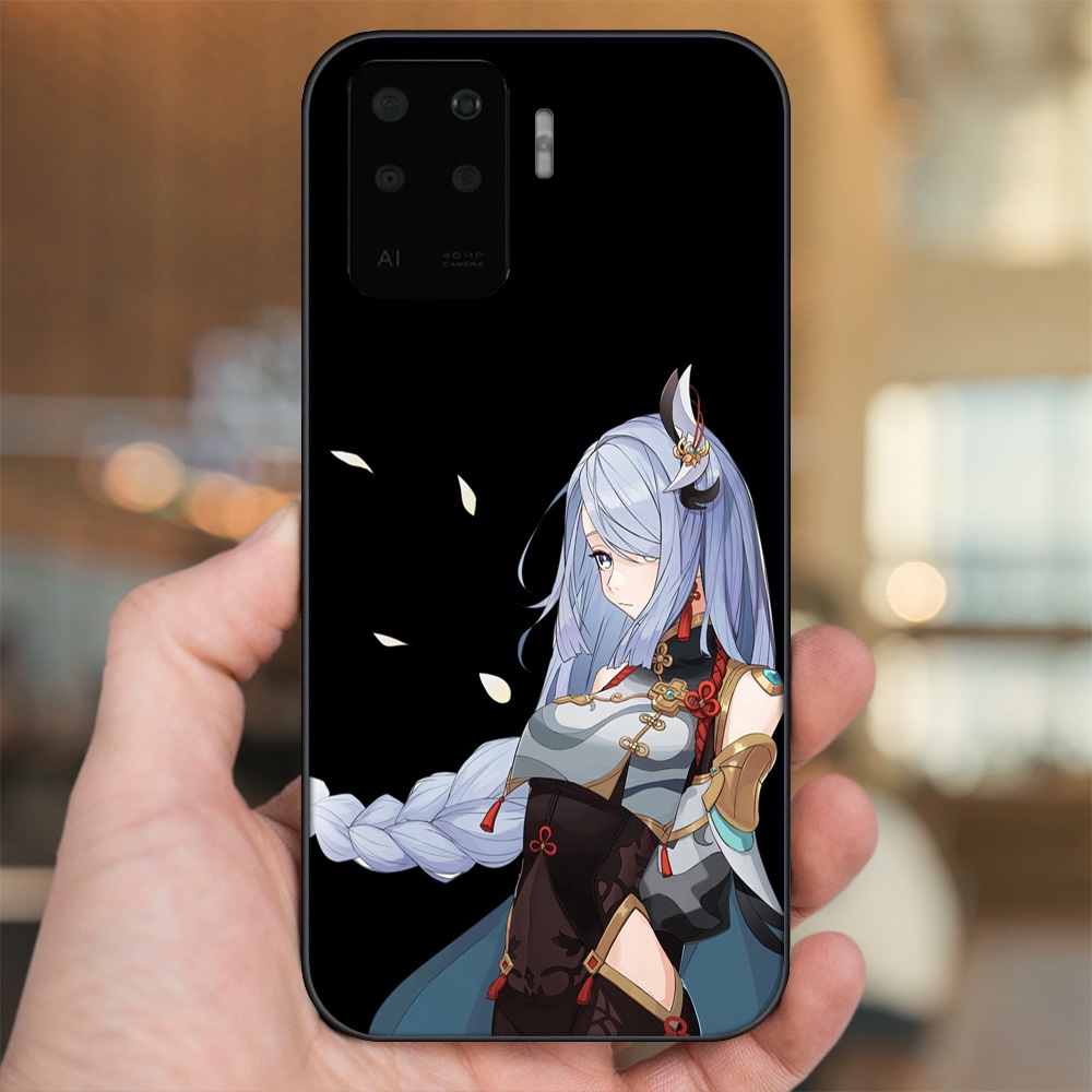 Ốp lưng Oppo A94 viền đen in hình Shenhe Genshin Impact
