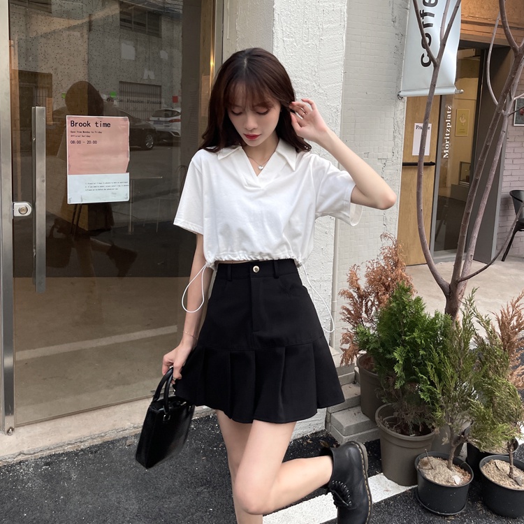 Xiaozhainv Váy Ngắn Lưng Cao Xếp Ly Thời Trang Hàn Quốc Dành Cho Nữ | BigBuy360 - bigbuy360.vn