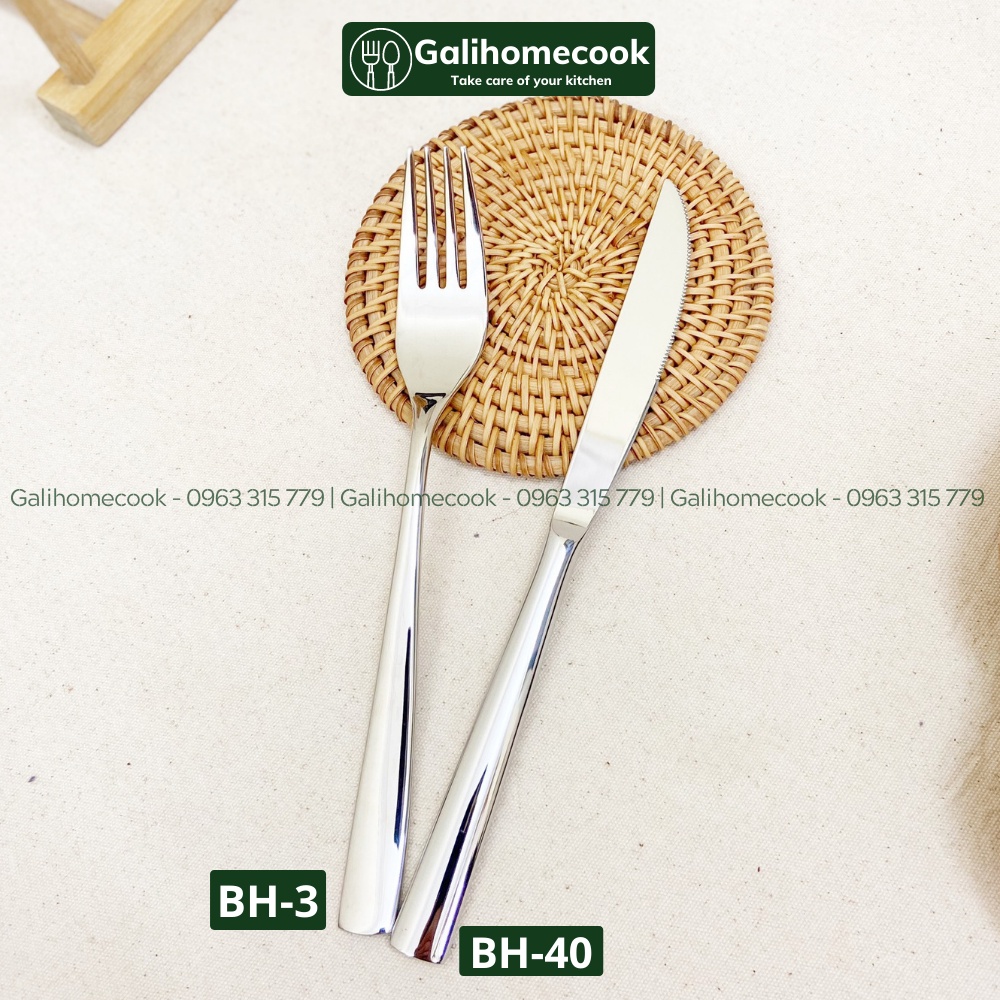[CÓ BÁN LẺ] Bộ DAO THÌA DĨA (MUỖNG NĨA) ăn bít tết inox 304 phong cách Châu Âu cao cấp | GaliHomecook