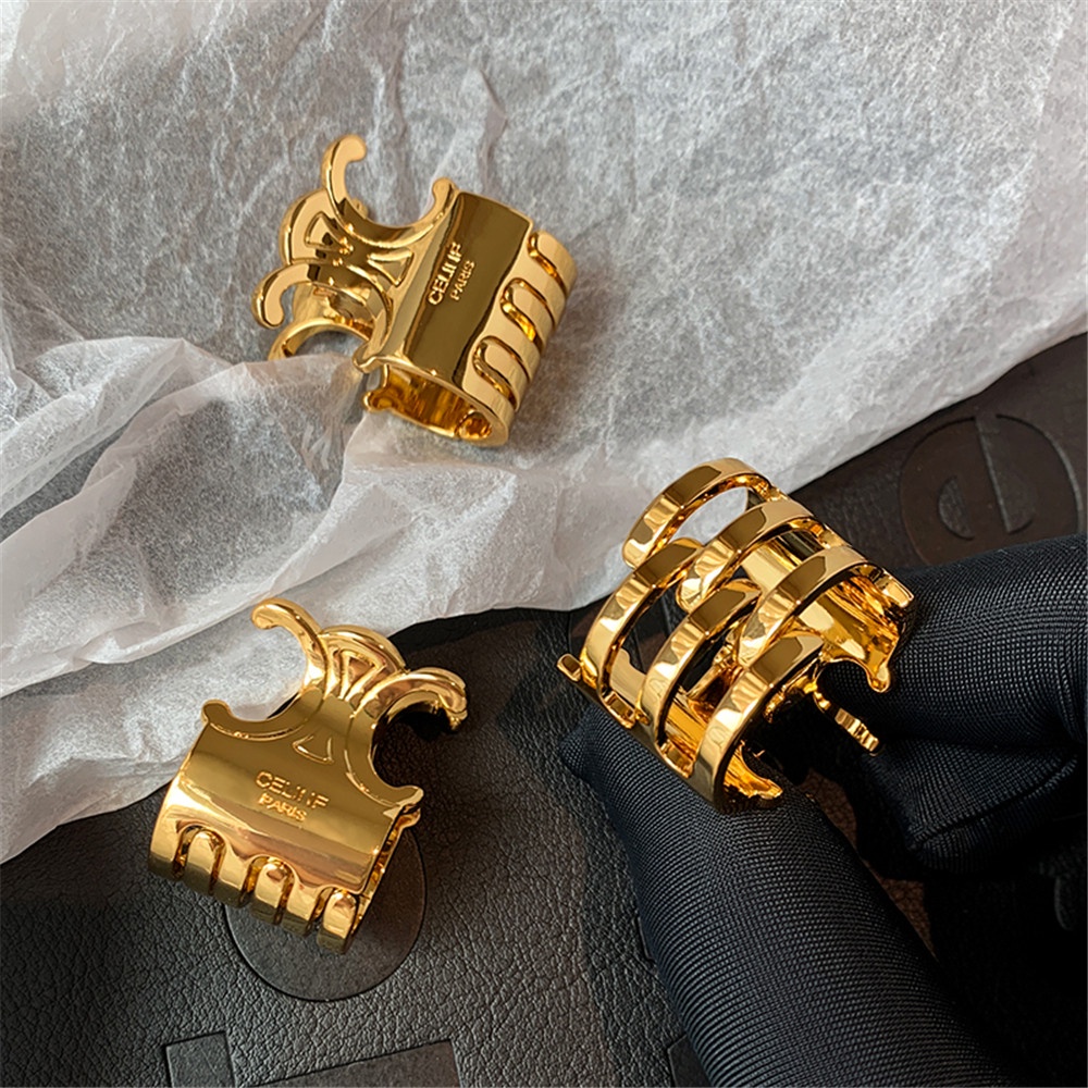 Kẹp Tóc Kim Loại Mini Hình Chữ C Màu Vàng Phong Cách Hàn Quốc Thời Trang Dự Tiệc Hàng Ngày