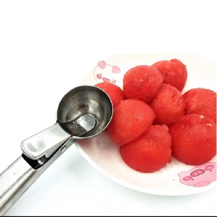 Muỗng múc kem inox, viên tròn lò xo sáng bóng tiện dụng
