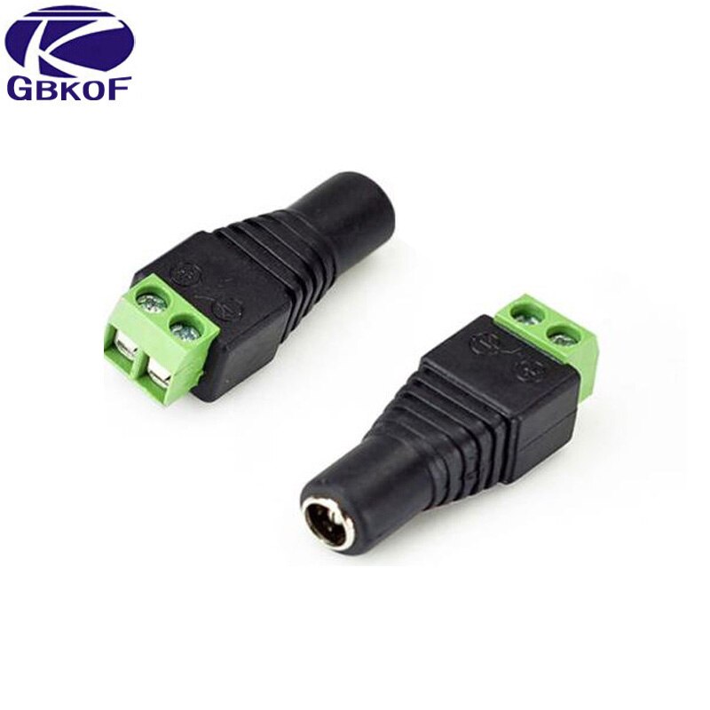 1 Cái 2.1 x 5.5mm DC Nguồn Nữ Đầu cắm Bộ chuyển đổi Jack cắm Đầu nối cho Camera quan sát DVR Đèn LED dải ánh sáng