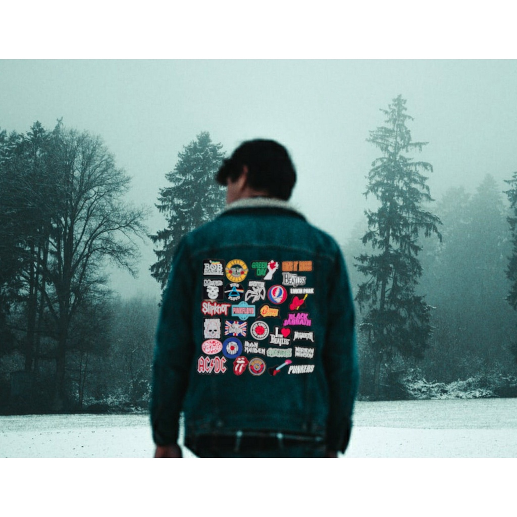 Patch vải ủi nhiệt thêu logo nhóm nhạc Rock Band ACDC KISS Nirvana Metallica Misfits S492