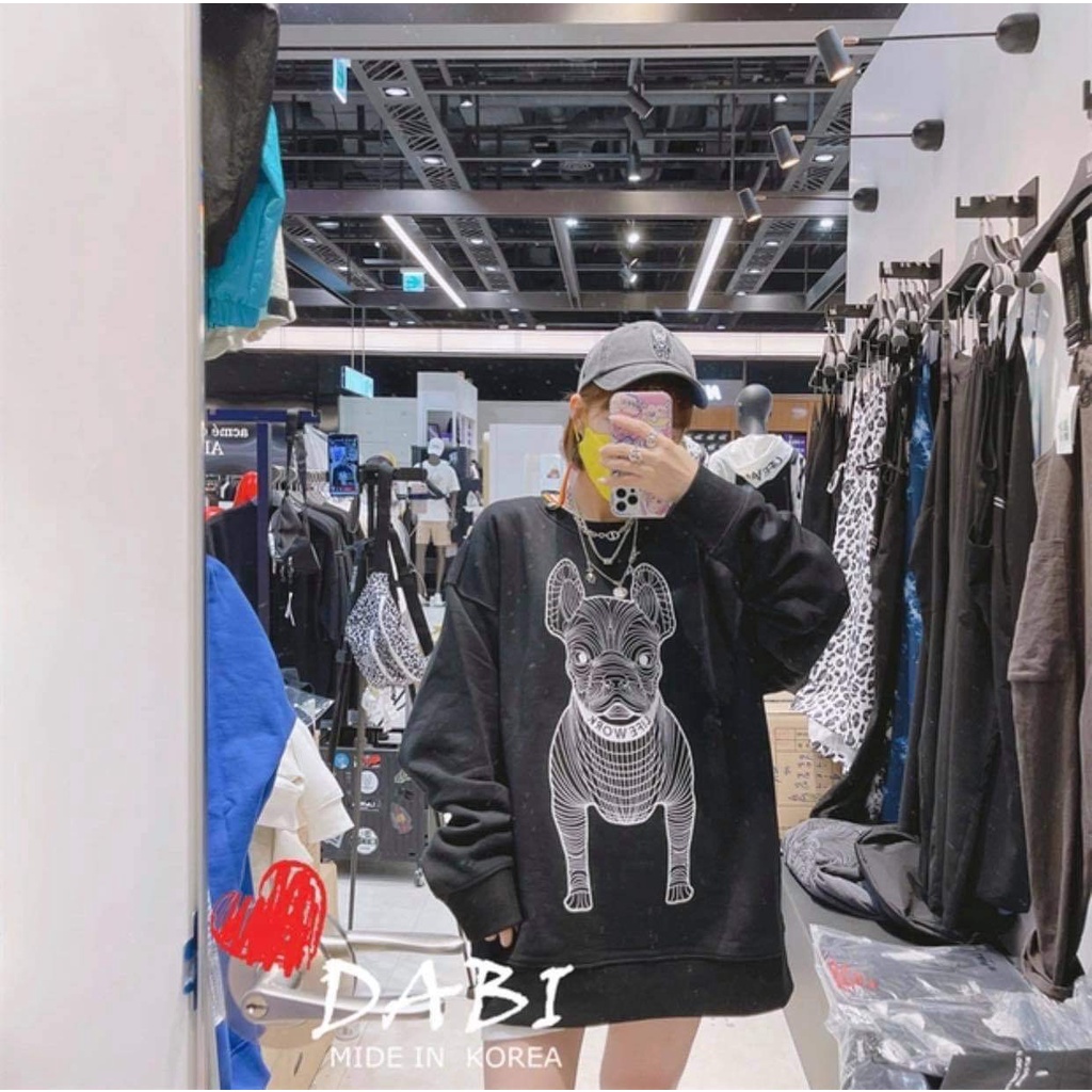 Áo Sweater Dài Tay [FS]  Nỉ cổ tròn in hình Chó chất nỉ bông siêu dày form rộng UNISEX