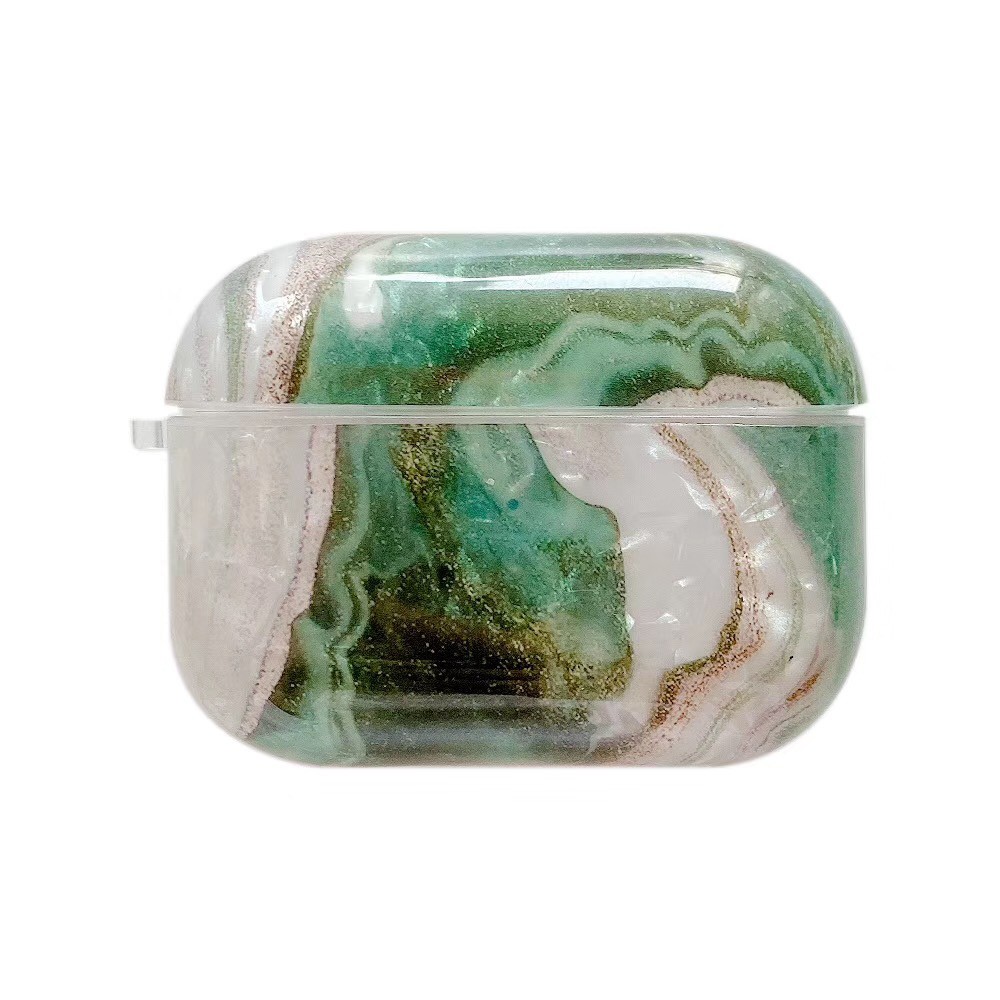 Ốp lưng bảo AirPods Pro Casing Hard Green Marble Motif  thiết kế đơn giản dành cho Apple Airpods 3 AirPod Cover