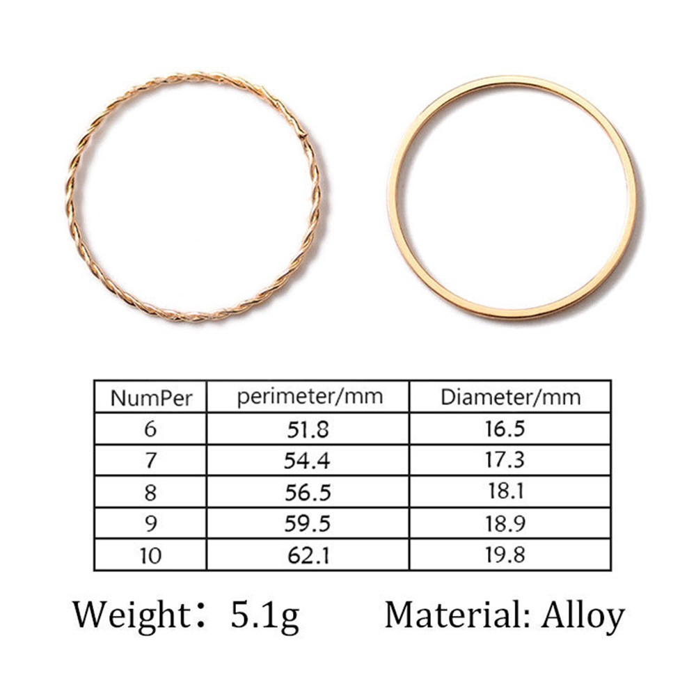 Bộ 2 nhẫn hình xoắn phong cách đơn giản