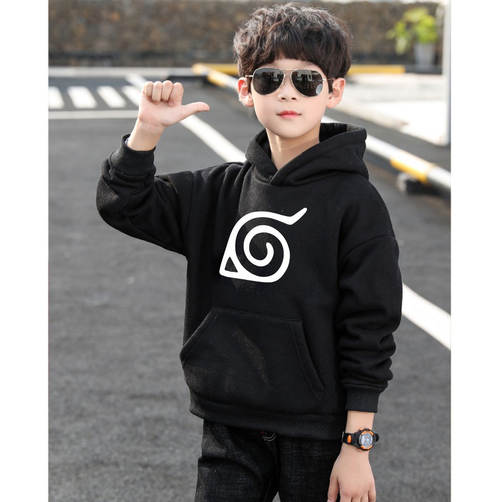 Áo Hoodie Trẻ Em WinBeen In Làng Lá Naruto Form Rộng Vải Nỉ Dầy Ấm Phong Cách Ulzzang