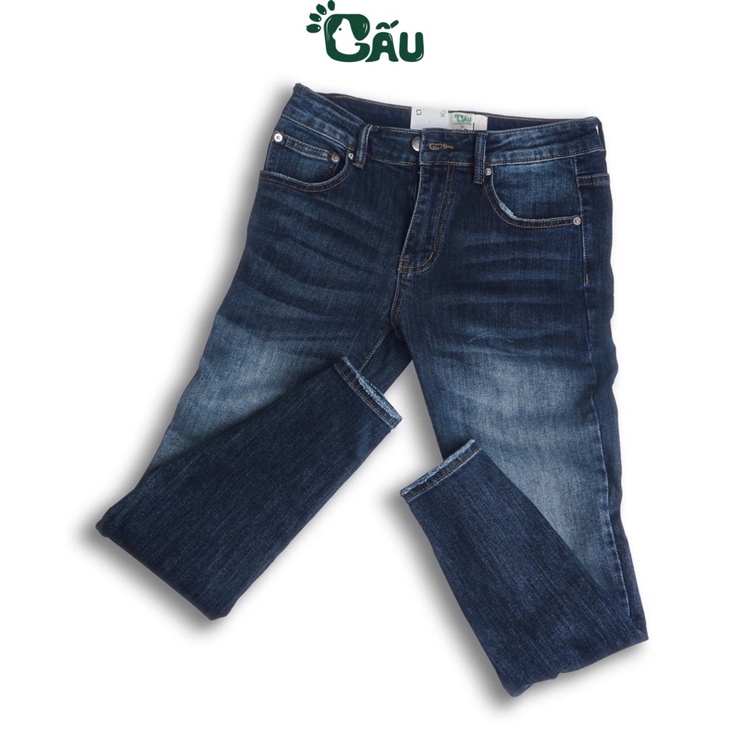 Quần jean nam rách Gấu 194 wass kiểu vải jeans co dãn, dày dặn form slimfit - Xanh 17/86