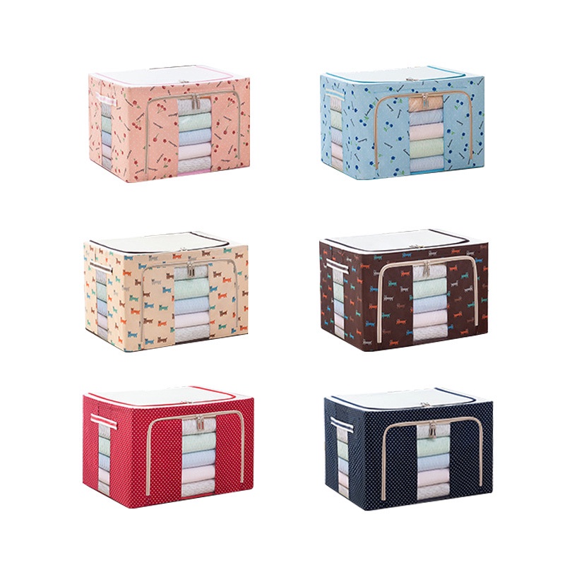 Hộp Đựng Quần Áo Khung Thép Chịu Lực Gấp Gọn Chống Nước Cao Cấp 66L 50x40x33cm TD01