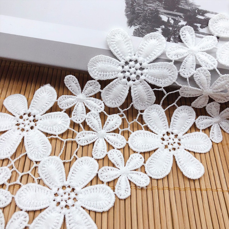 Cuộn Dây Ruy Băng Phối Ren Màu Trắng Dùng Làm Đồ Thủ Công DIY