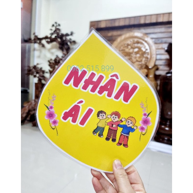 Sét Rời 5 Phẩm Chất học sinh trang trí lớp học. Kèm theo băng dính dán tường.