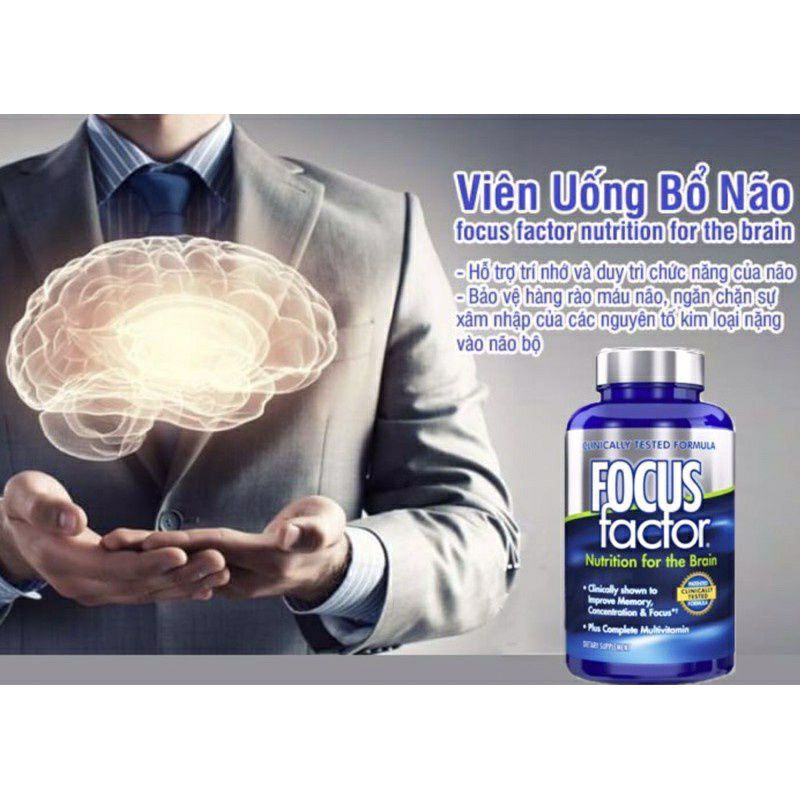 [ Date 2025] Viên uống bổ não, trí nhớ, tập trung Focus Factor Nutrition for The Brain 180 viên của Mỹ☘️