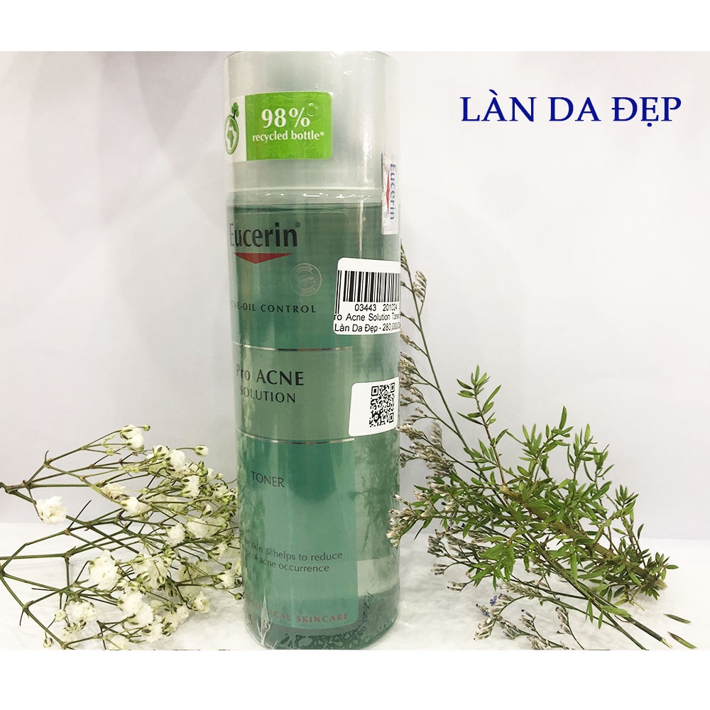 Toner Eucerin Pro ACNE nước hoa hồng cân bằng da thu nhỏ lỗ chân lông cho da dầu da mụn chai 200ml