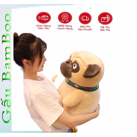 Chó Bông Mặt Xệ Pug Mềm Mịn Dễ Thương - TB32