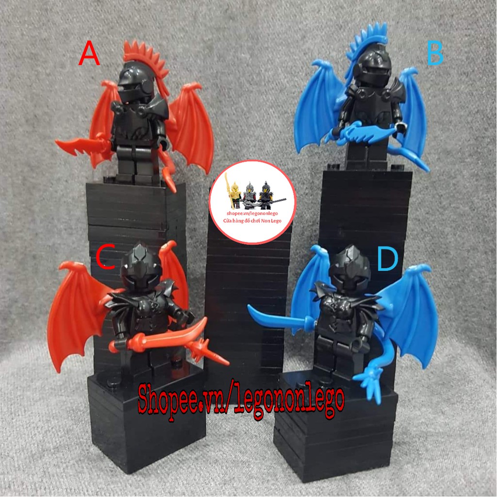 Phụ kiện Lego Bộ giáp rồng đen minifigure lính trung cổ PGPJ