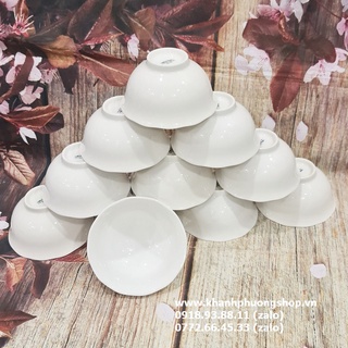 Chén trắng mẫu đơn sứ Minh Long - chén trắng mẫu đơn sứ minh long