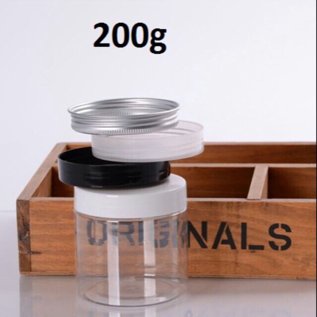 Hủ Nhựa Trong Cao 200g - hủ chiết mỹ phẩm - chai lọ mỹ phẩm - hu dung my pham