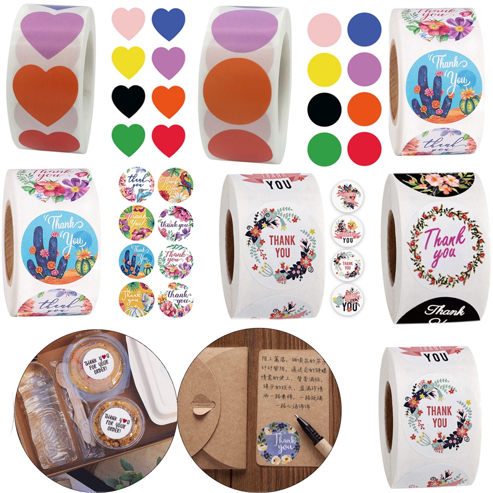 Set 500 Miếng Dán In Chữ Thank You Trang Trí