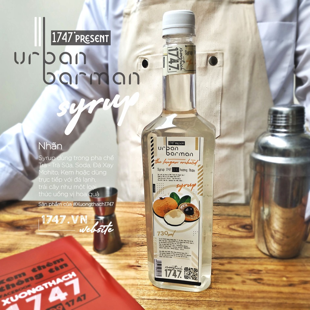 Urban Barman Syrup 1747 - Nhãn Nhãn - 730ml