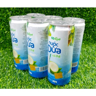 Thùng 24 lon 325ml Nước dừa có thịt CG FOOD