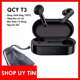 Tai nghe bluetooth qcy t3 tws chống nước - tặng kèm nút tai